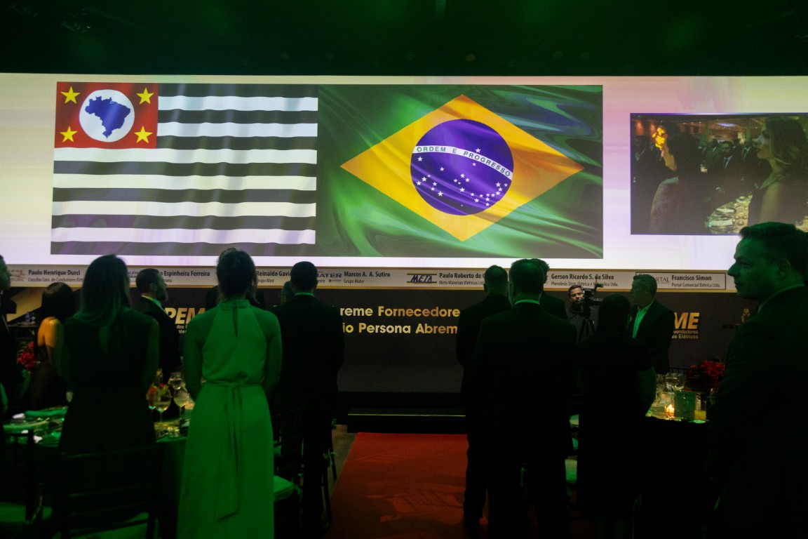 Momento do Hino Nacional.